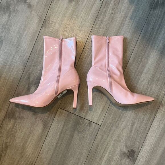 New York & Company Women's Pink Naomi High Heel Bootie Patent Leather Size 9 - Picture 3 of 11